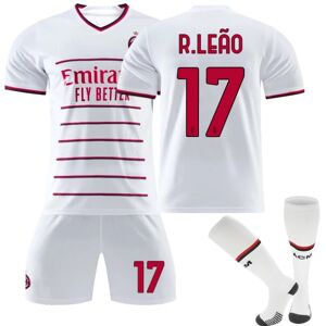 AC Milan udebanetrøje 2022/23 Rafael Leao No.17 fodboldtrøje 3-delt sæt til børn, voksne 26(140-150CM)