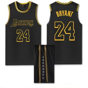 #24 Kobe Bryant Basketball Jersey Sæt Lakers Uniform Til Børn Voksne - Sort Y wz 2XL (170-175CM)