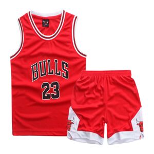 Michael Jordan No.23 Basketball Jersey Sæt Bulls Uniform Til Børn Teenagere yz Red L (140-150CM)