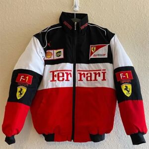Mænd Racing Jakke Med Rød Sort Broderi,jakke Suit F1 Team Ra