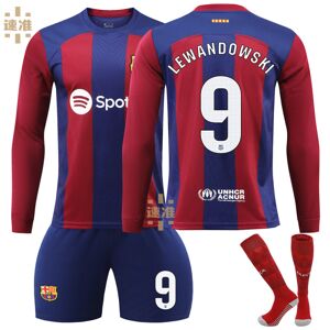 23-24 Barcelona Hjemmefodbold Langærmet trøje nr. 9 Lewandowski Adult S