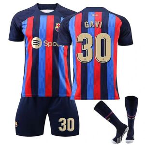 Gavi #30 trøje Fc Barcelona 22/23 sæson hjemme fodbold trøje sæt 28(150-160CM)