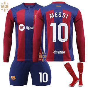 23-24 Barcelona Hjemmefodbold Langærmet trøje nr. 10 Messi 26