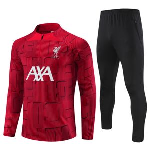 23-24 sæson Liverpool langærmet trøje til voksne og børns fodbolduniform opvarmning langærmet halvtræk træningsuniform red camouflage 12