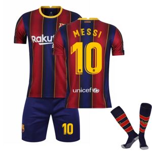 Barcelona Fodboldtrøje 20-21 Hjemme og Ude nr. 10 Messi Match Holdtrøje Voksen Sports Fodboldtrøje Sæt Herre 170-175cm