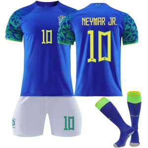 Goodies Qatar 2022 VM Brasilien Neymar Jr #10 Trøje Samba Herre fodbold T-shirts Jerseysæt Børn Unge Adult S（165-170cm）