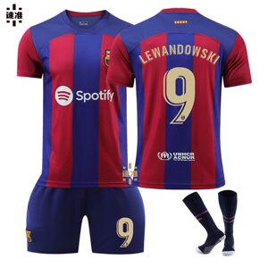 Goodies 23-24 Lewandowski 9 New Barcelona New Season Trøje Seneste Voksne Børn Fodboldtrøje Adult XL（180-190cm）