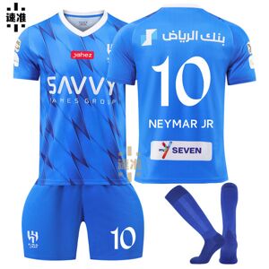 Goodies Neymar 23-24 Saudi Arabien liga Al-Hilal trøje nr. 10 hjemme fodboldtrøje sæt voksne børn Adult S（165-170cm）