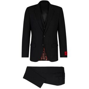 HUGO Three-piece slim-fit suit in performance-stretch jersey