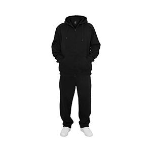 Urban Classics Herren Jogginganzug Blanc Suit, lässiges Kapuzensweatshirt mit Jogginghose, black, XL