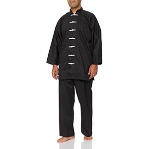 DEPICE Kung Fu Anzug China schwarz Baumwolle, weiße Knöpfe, Größe 150