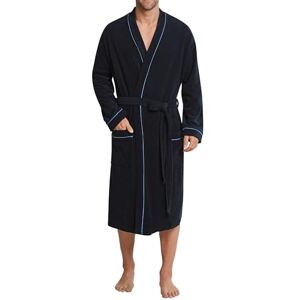 Schiesser Men's Bath Robe (Reisemantel) Blue (815-Navy) Plain, size: 52 (L)