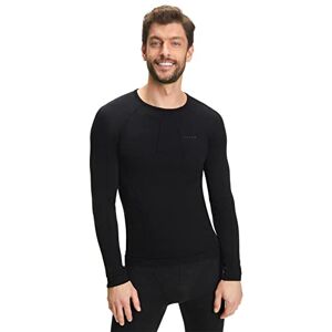 FALKE ESS Men Wool Tech. Long Sleeve Comfort Fit top, Size XL, Black, virgin wool mix Sweat wicking, fast drying, warm, protection in cold to very cold temperatures