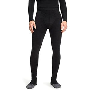 FALKE ESS Men Wool Tech. Long tights, Size S, Black, virgin wool mix Sweat wicking, fast drying, warm, protection in cold to very cold temperatures