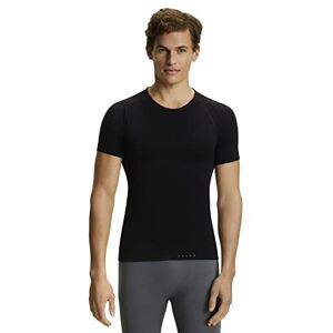 FALKE ESS Men Warm Short Sleeve Close Fit top, Size M, Black, polyamide mix Sweat wicking, fast drying, protection in mild to cold temperatures