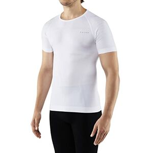 FALKE ESS Men Warm Short Sleeve Close Fit top, Size L, White, polyamide mix Sweat wicking, fast drying, protection in mild to cold temperatures