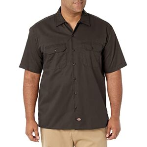 Dickies Herren Regular Fit Freizeit Hemd Shrt/S Work Shirt, Kurzarm, Braun (Dark Brown DB), Gr. Large (Herstellergröße: L)