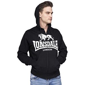 Lonsdale Herren Slim Fit Hooded Zip Krafty Sweatshirt, Schwarz, L EU