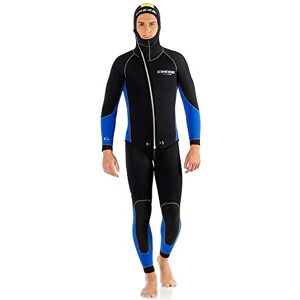 Cressi Medas Man Complete Wetsuit 5mm Herren Tauchanzug aus Jacke mit integrierter Kapuze und Latzhose, 5 mm Neopren Schwarz/Blau