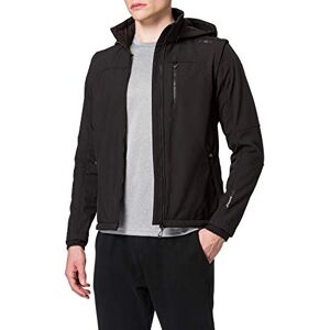 CMP 3a01787n Men's Zip Hooded Jacket Softshell, black, 50