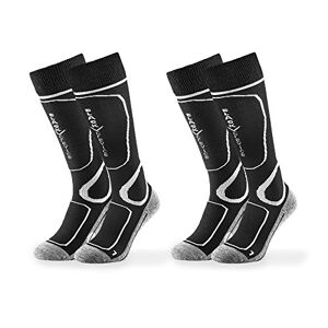 Black Crevice 2 Pairs  Ski Snowboard Socks with Cushioning Function / Unisex / 2 Colours / 3 Sizes Multi-Coloured black / white Size:43-46