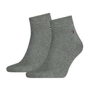 Tommy Hilfiger Men's TH Men's Quarter 2P Sneaker Socks 2 Pairs (Th Men Quarter 2p) Grey (middle grey blend 758) Plain, size: 39-42