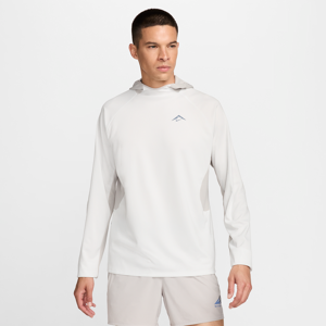 Langærmet Nike Trail Dri-FIT UV-løbeoverdel med hætte til mænd - hvid hvid XL