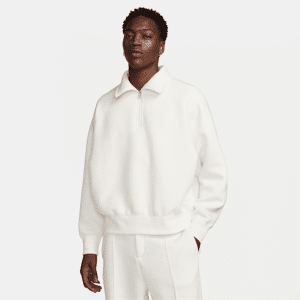 Nike Tech Fleece Reimagined-overdel med 1/2-lynlås til mænd - hvid hvid XXL