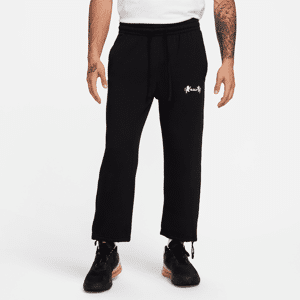 Nike LeBron-fleecebukser med åben kant til mænd - sort sort S
