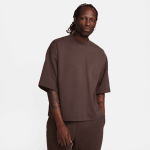 Overdimensioneret Nike Sportswear Tech Fleece Reimagined-sweatshirt med korte ærmer til mænd - brun brun M