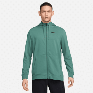 Nike Dry Dri-FIT-fitnesshættetrøje med fuld lynlås til mænd - grøn grøn L