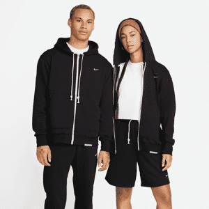 Nike Standard Issue Dri-FIT-basketballhættetrøje med lynlås til mænd - sort sort XXL