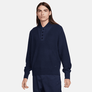 Langærmet Nike Military Henley-sweater til mænd - blå blå XL