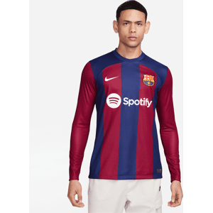 FC Barcelona 2023/24 Stadium Home Nike Dri-FIT-fodboldtrøje med lange ærmer til mænd - blå blå S