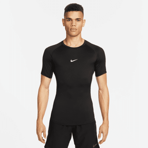 Tætsiddende Nike Pro Dri-FIT-fitnessoverdel med korte ærmer til mænd - sort sort M