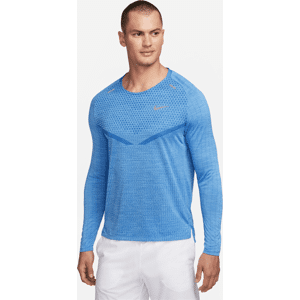 Langærmet Nike TechKnit Dri-FIT ADV-løbeoverdel til mænd - blå blå XXL