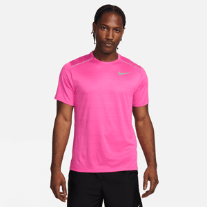 Kortærmet Nike Miler-løbeoverdel til mænd - Pink Pink L