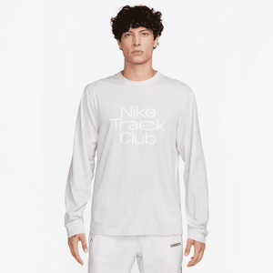 Langærmet Nike Track Club Dri-FIT Hyverse-løbetrøje til mænd - grå grå S