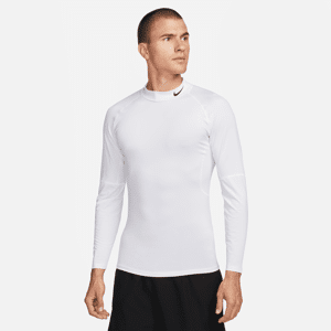 Langærmet Nike Pro Dri-FIT Fitness-trøje med høj krave til mænd - hvid hvid XXL
