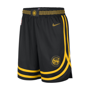 Golden State Warriors 2023/24 City Edition Nike Dri-FIT NBA-Swingman-shorts til mænd - sort sort XL