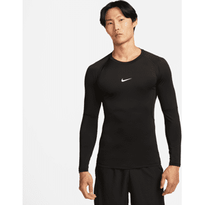 Tætsiddende Nike Pro Dri-FIT-fitnessoverdel med lange ærmer til mænd - sort sort L