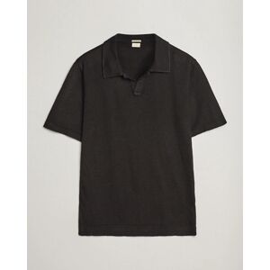 Massimo Alba Aruba Linen Polo Washed Black men L Sort