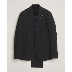 Lardini Travellers Soft Wool Suit Black men 50 Sort