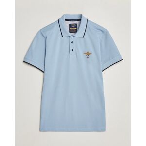 Aeronautica Militare Garment Dyed Cotton Polo Glacier Blue men L Blå