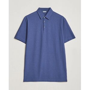 Zanone Ice Cotton Polo Steel Blue men 48 Blå