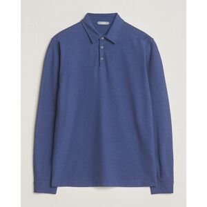 Zanone Ice Cotton Long Sleeve Polo Steel Blue men 50 Blå