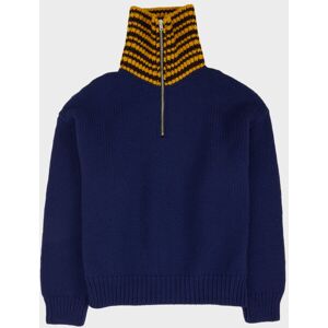 Marni High Neck Wool Knit Blue/Yellow 50