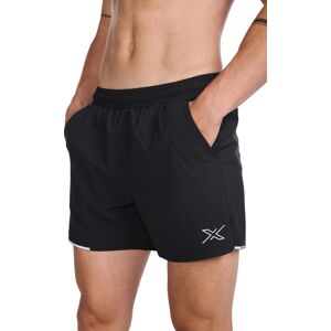 2XU Men's Aero 5 Inch Shorts Black/Silver Reflective L, BLACK/SILVER REFLECTIVE