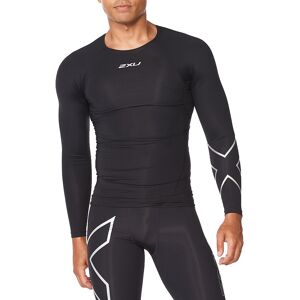 2XU Men's Core Compression Long Sleeve Black/Silver S, BLACK/SILVER