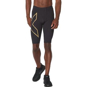 2XU Men's MCS Run Compression Shorts Black/Gold Reflective XS, Black/Gold Reflective